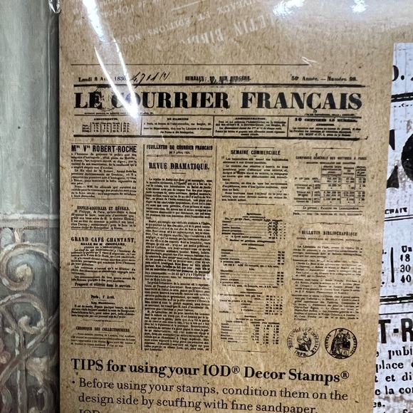 Iron Orchid Designs ..Le Courrier Decor Stamp -& Storage Envelope - Picture 4 of 9